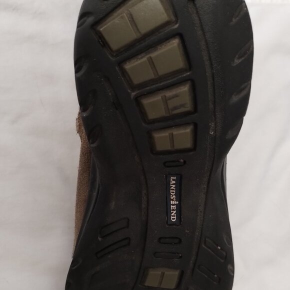 LANDS' END Taupe SUEDE Feel ANKLE BOOT Sz 7.5B - Picture 7 of 9